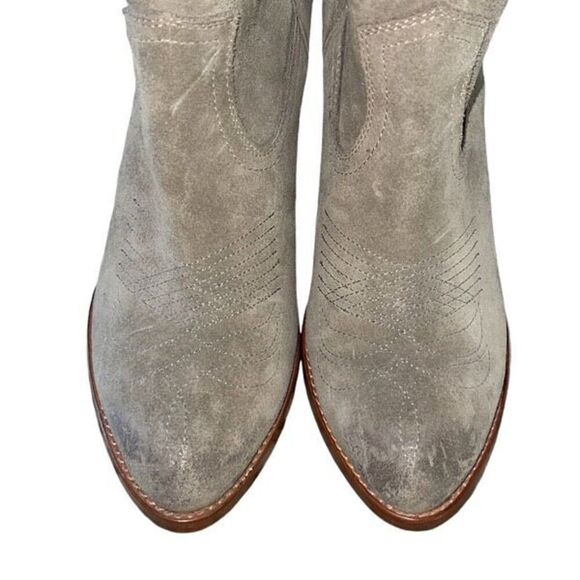 Frye Womens Illana Pull On Pointed Toe Ankle Heeled Boots Suede Gray Size 6B - Picture 2 of 9